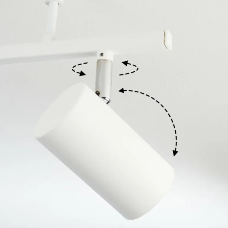 Plafonnier Javel Chrome, Blanc, 6 lumières
