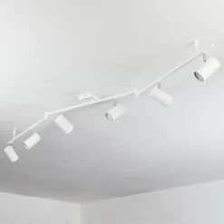 Plafonnier Javel Chrome, Blanc, 6 lumières