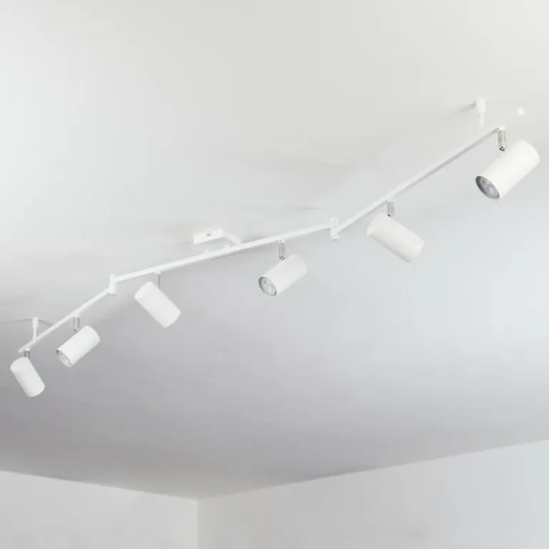 Plafonnier Javel Chrome, Blanc, 6 lumières