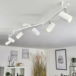 Plafonnier Javel Chrome, Blanc, 6 lumières