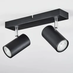 Plafonnier Javel Chrome, Noir, 2 lumières