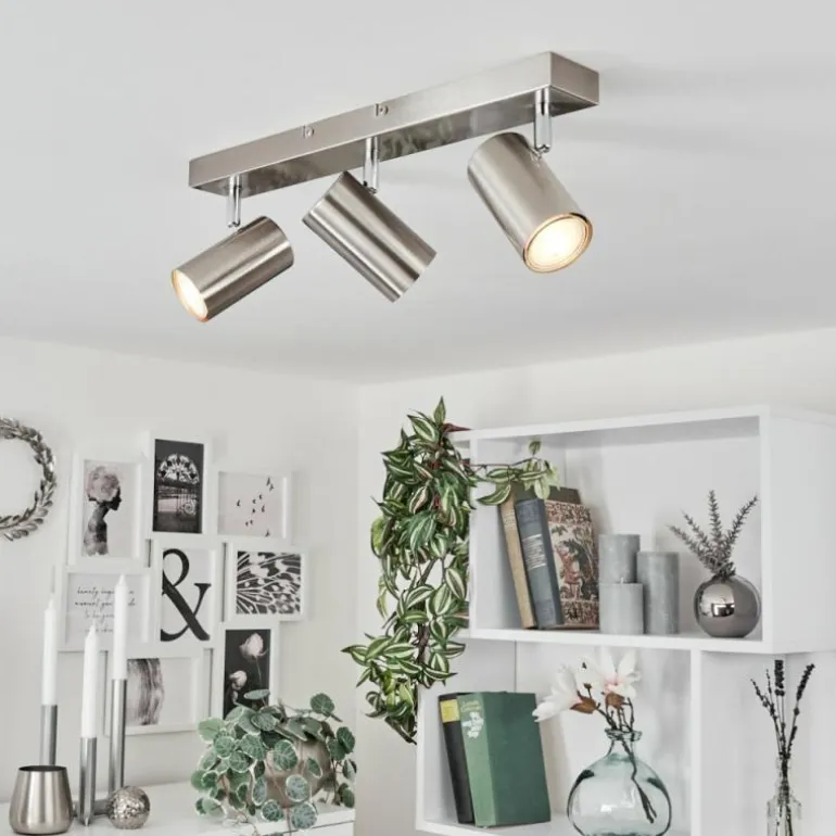 Plafonnier Javel Chrome, Nickel mat, 3 lumières