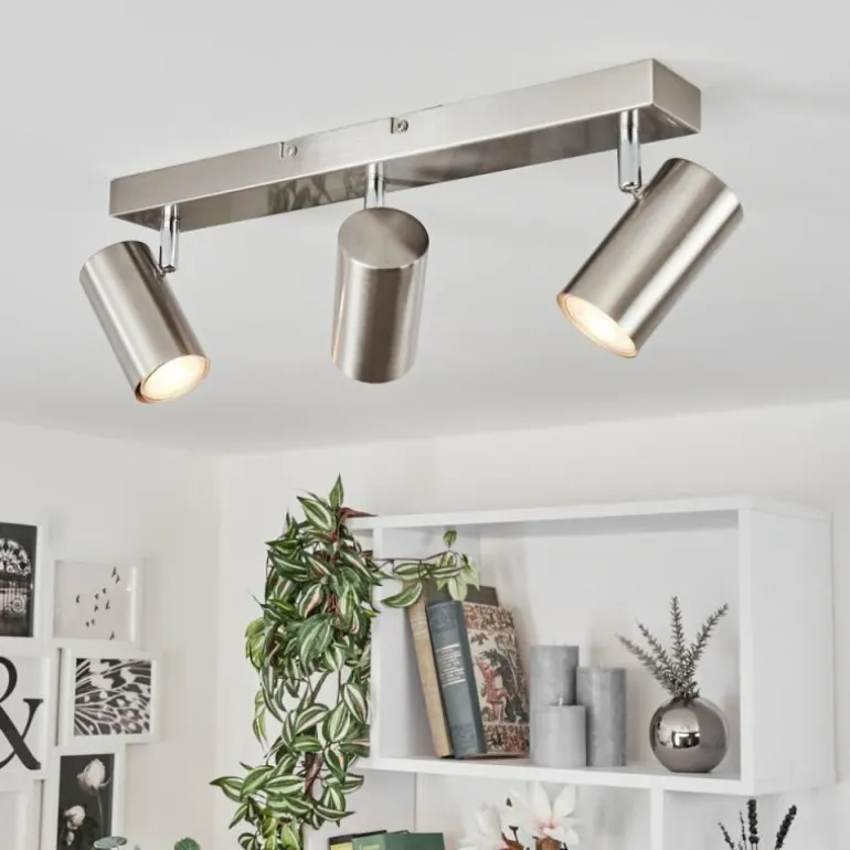Plafonnier Javel Chrome, Nickel mat, 3 lumières