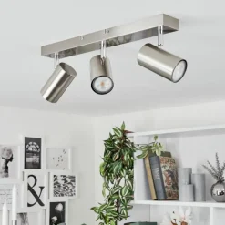 Plafonnier Javel Chrome, Nickel mat, 3 lumières