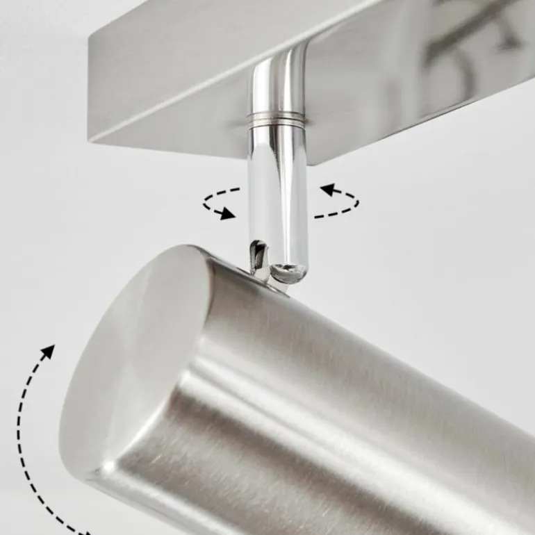 Plafonnier Javel Chrome, Nickel mat, 4 lumières