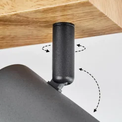 Plafonnier Javel Couleur bois, Noir, 3 lumières