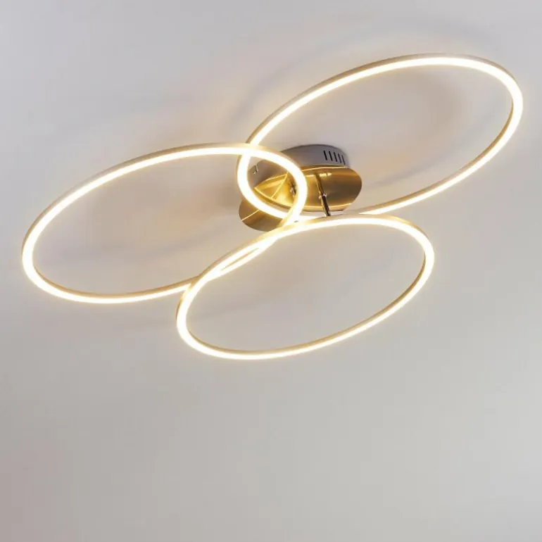 Plafonnier Johsa LED Nickel mat, Argenté, 3 lumières