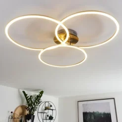 Plafonnier Johsa LED Nickel mat, Argenté, 3 lumières