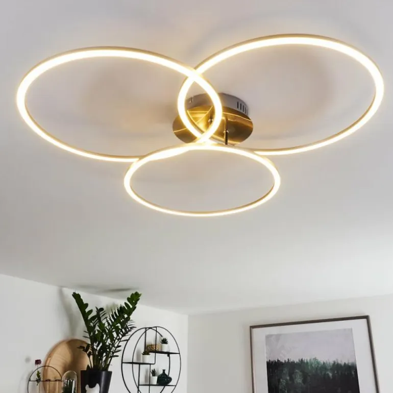 Plafonnier Johsa LED Nickel mat, Argenté, 3 lumières