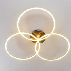 Plafonnier Johsa LED Nickel mat, Argenté, 3 lumières