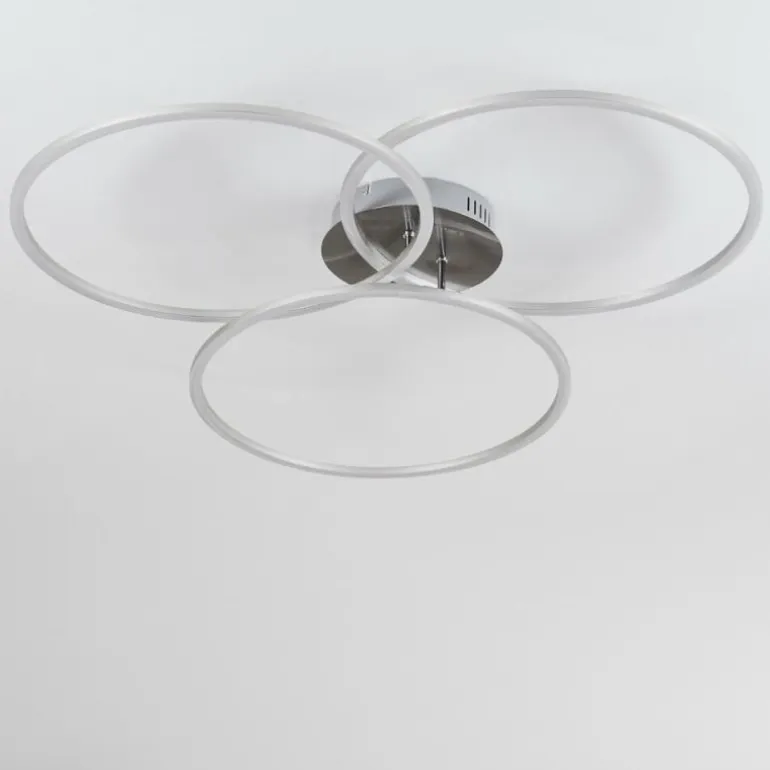 Plafonnier Johsa LED Nickel mat, Argenté, 3 lumières