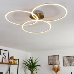 Plafonnier Johsa LED Nickel mat, Argenté, 3 lumières