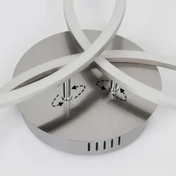 Plafonnier Johsa LED Nickel mat, Argenté, 3 lumières