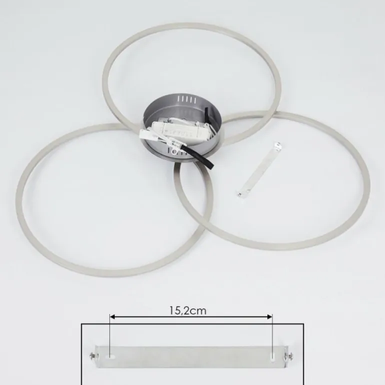 Plafonnier Johsa LED Nickel mat, Argenté, 3 lumières