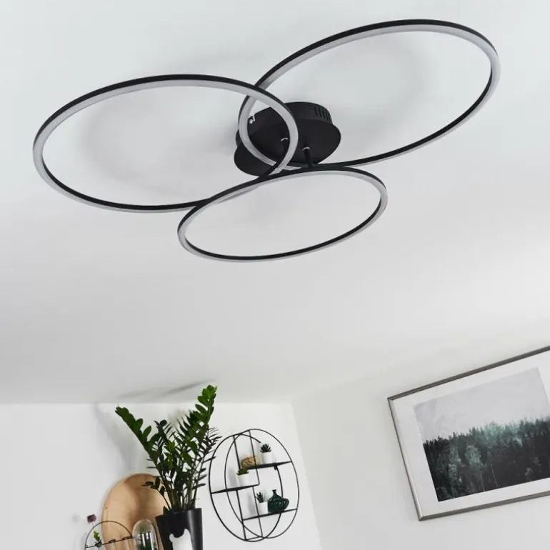Plafonnier Johsa LED Noir, 3 lumières
