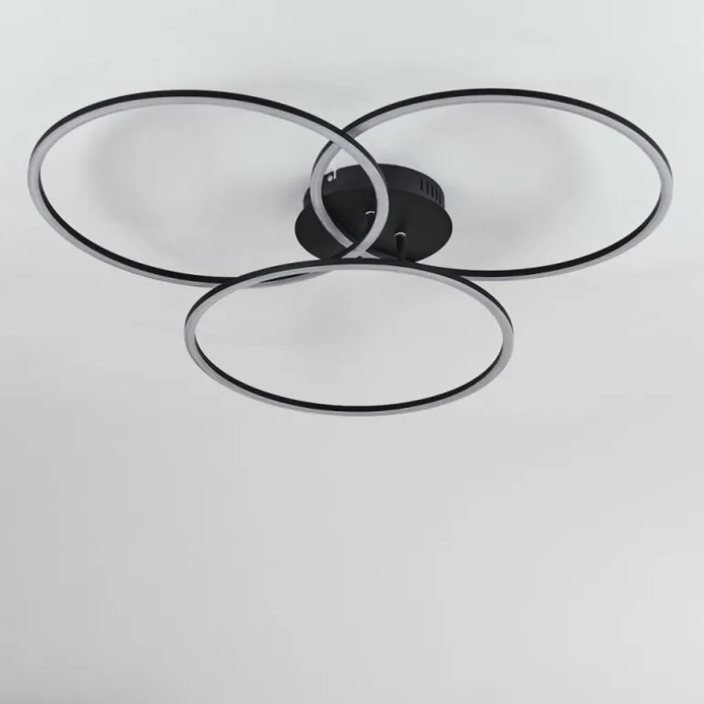 Plafonnier Johsa LED Noir, 3 lumières