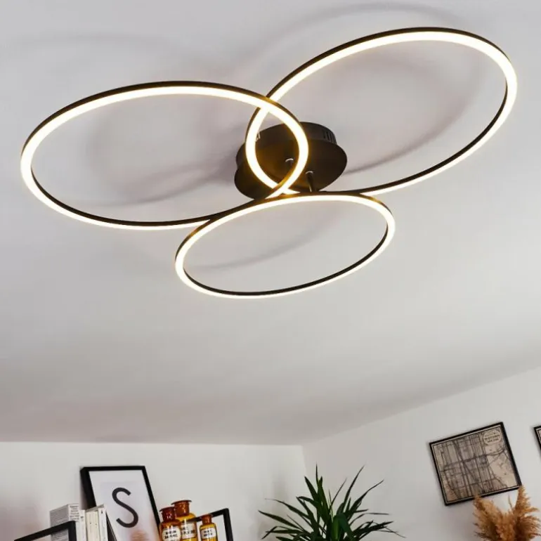 Plafonnier Johsa LED Noir, 3 lumières