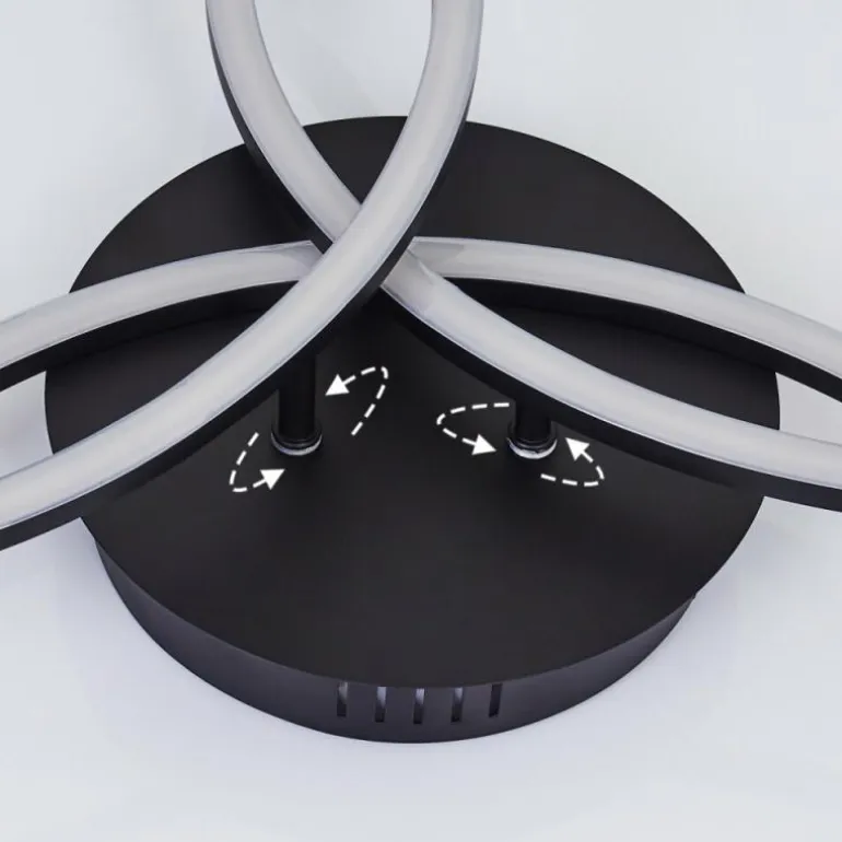 Plafonnier Johsa LED Noir, 3 lumières