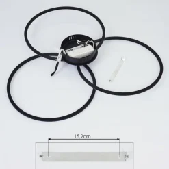 Plafonnier Johsa LED Noir, 3 lumières