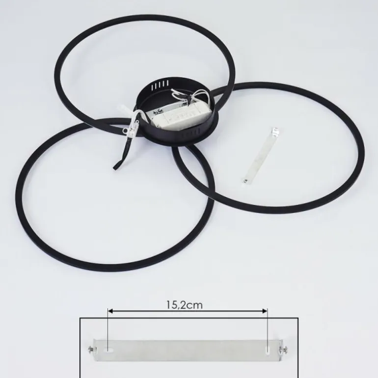 Plafonnier Johsa LED Noir, 3 lumières