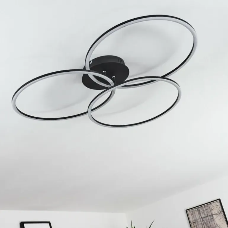 Plafonnier Johsa LED Noir, 3 lumières