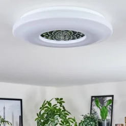 Plafonnier Kaas LED Chrome, Blanc, 1 lumière