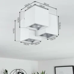 Plafonnier Karaka Blanc, 3 lumières