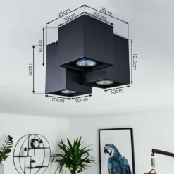 Plafonnier Karaka Noir, 3 lumières