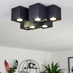 Plafonnier Karaka Noir, 6 lumières