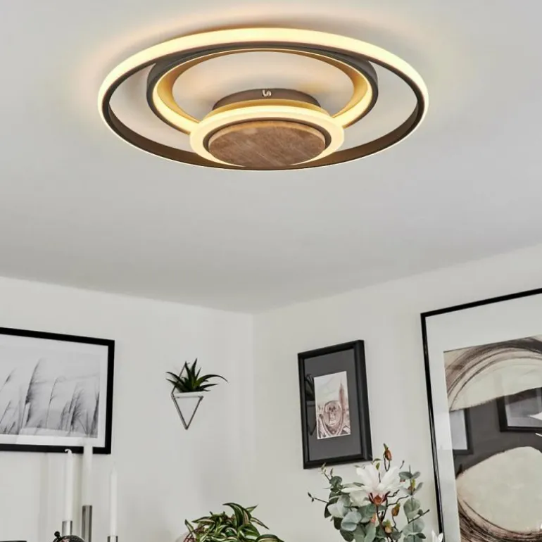 Plafonnier Kassambene LED Anthracite, Écru, 1 lumière