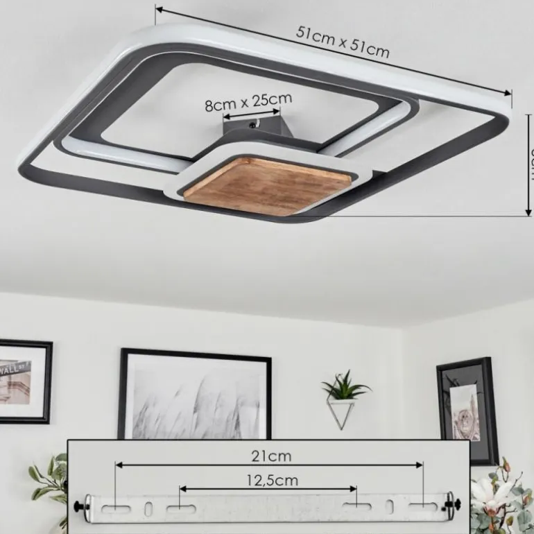 Plafonnier Kassambene LED Anthracite, Écru, 1 lumière