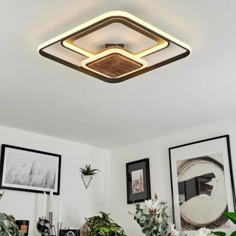 Plafonnier Kassambene LED Anthracite, Écru, 1 lumière
