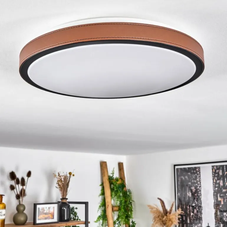 Plafonnier Kelva LED Brun, Noir, Blanc, 1 lumière