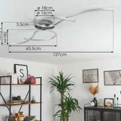 Plafonnier Kereita LED Nickel mat, 1 lumière