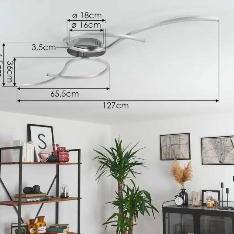 Plafonnier Kereita LED Nickel mat, 1 lumière