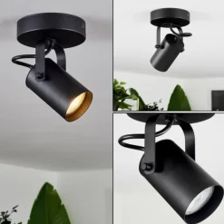 Plafonnier Kergus Noir, 1 lumière
