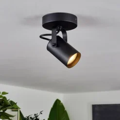 Plafonnier Kergus Noir, 1 lumière