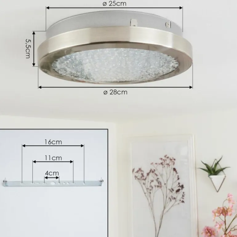Plafonnier Kerns LED Nickel mat, 1 lumière