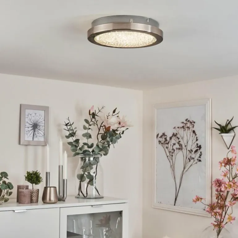 Plafonnier Kerns LED Nickel mat, 1 lumière