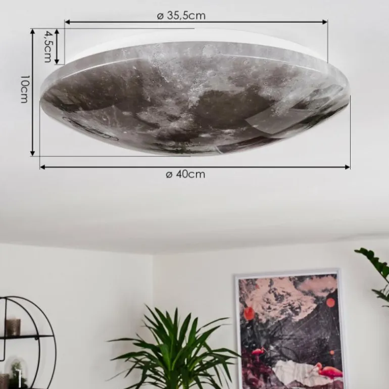 Plafonnier Keru LED Blanc, 1 lumière, Télécommandes