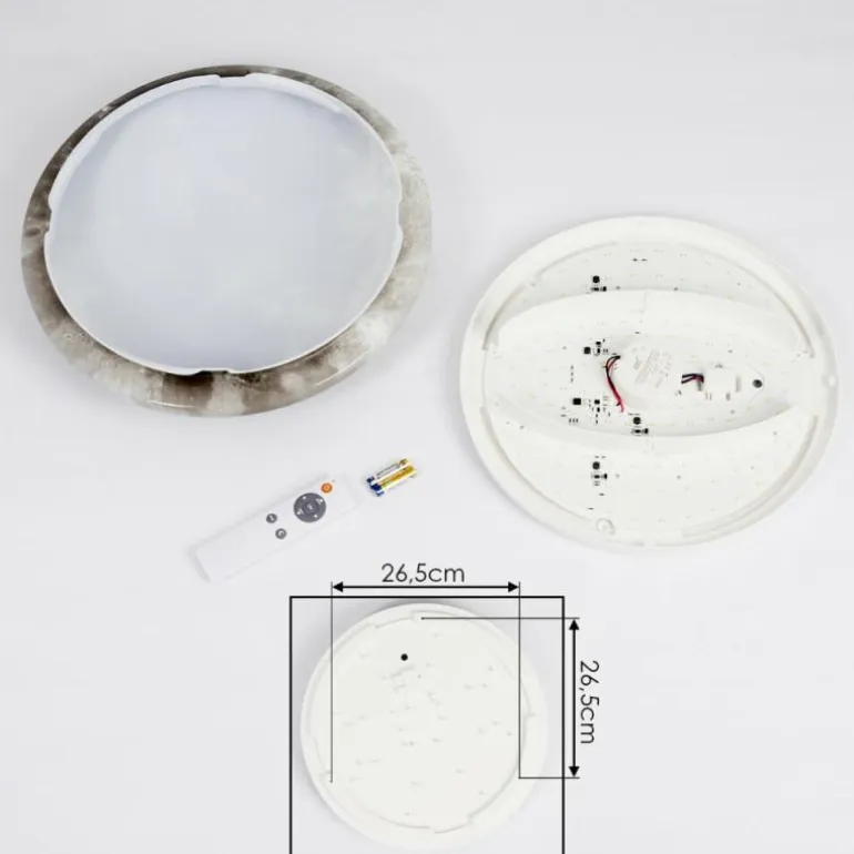 Plafonnier Keru LED Blanc, 1 lumière, Télécommandes