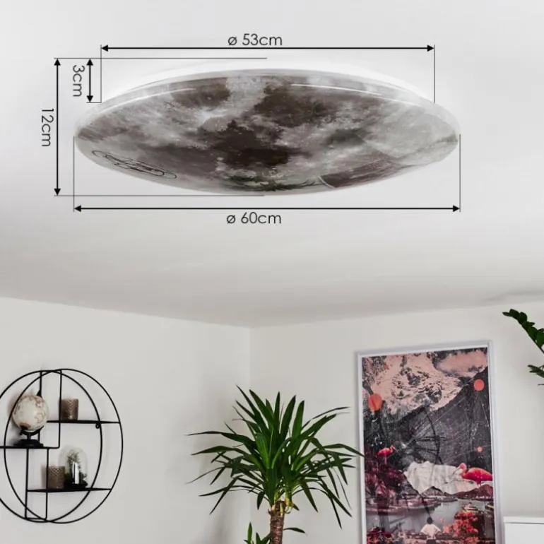 Plafonnier Keru LED Blanc, 1 lumière, Télécommandes