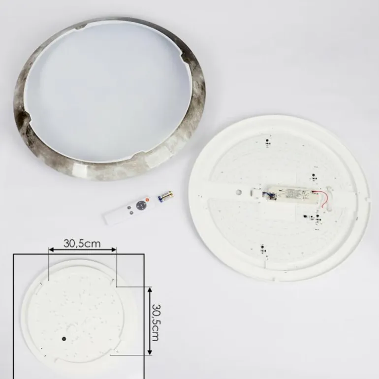 Plafonnier Keru LED Blanc, 1 lumière, Télécommandes