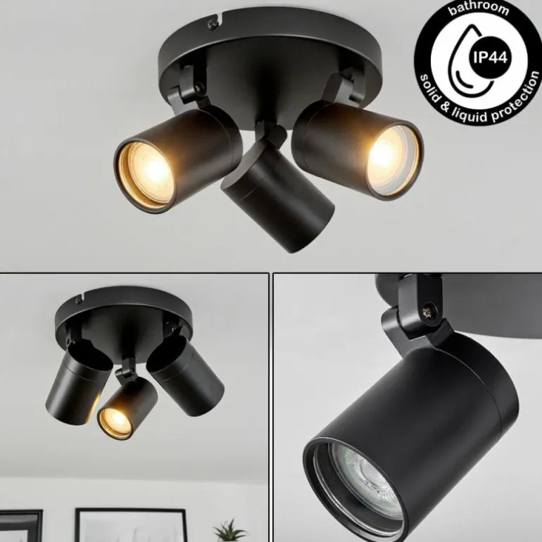 Plafonnier Khnar Noir, 3 lumières