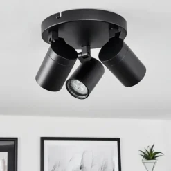 Plafonnier Khnar Noir, 3 lumières