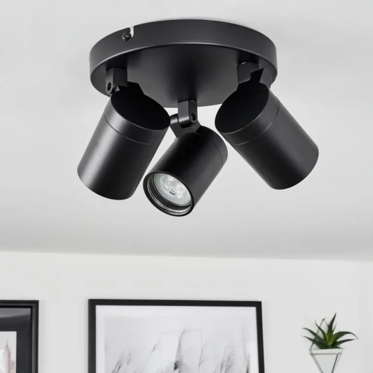 Plafonnier Khnar Noir, 3 lumières