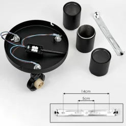 Plafonnier Khnar Noir, 3 lumières