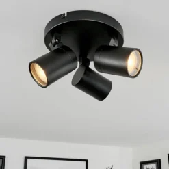 Plafonnier Khnar Noir, 3 lumières