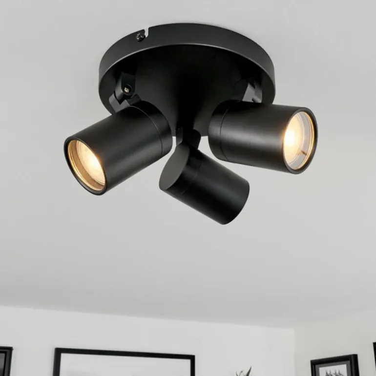 Plafonnier Khnar Noir, 3 lumières