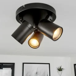 Plafonnier Khnar Noir, 3 lumières